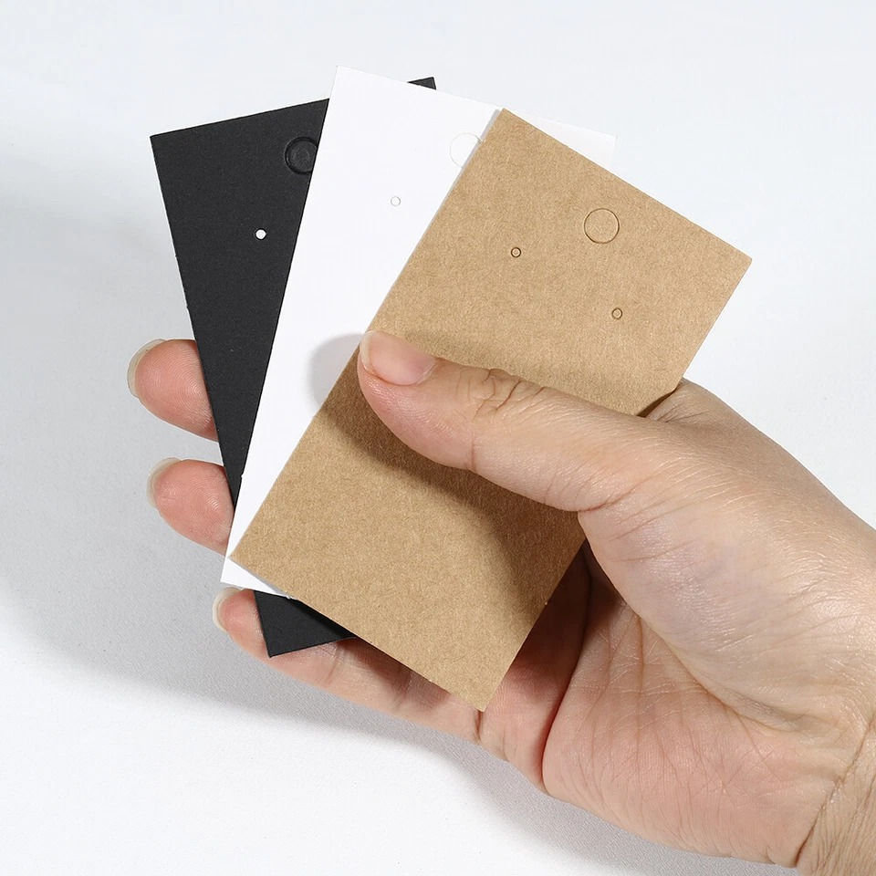 Thumbnail: 100PCS Earring Cards Cardboard Paper Jewelry Accessories Display Holder 9x5cm AU