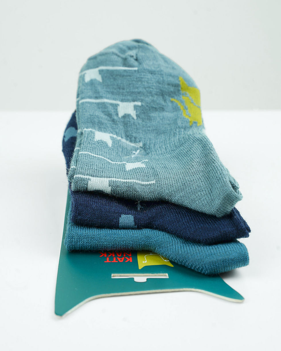 Thumbnail: Wool Socks, Kids 3 pk thin