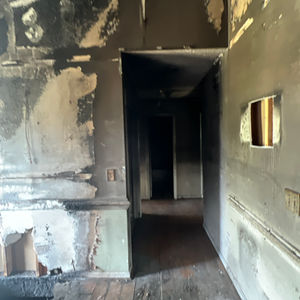 Five Star Restorations Fire & Smoke Restoration Hallway Before Pic