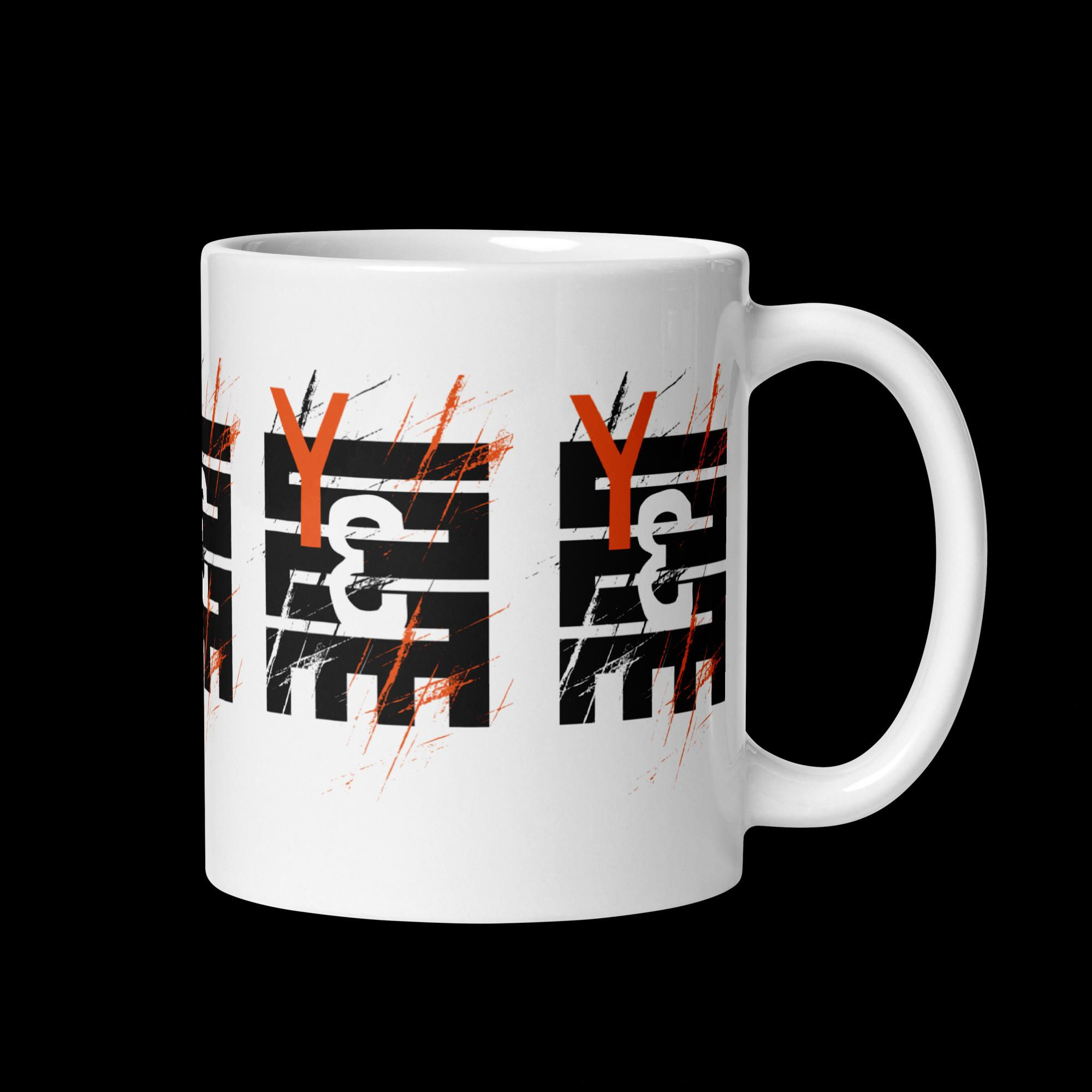 White glossy mug