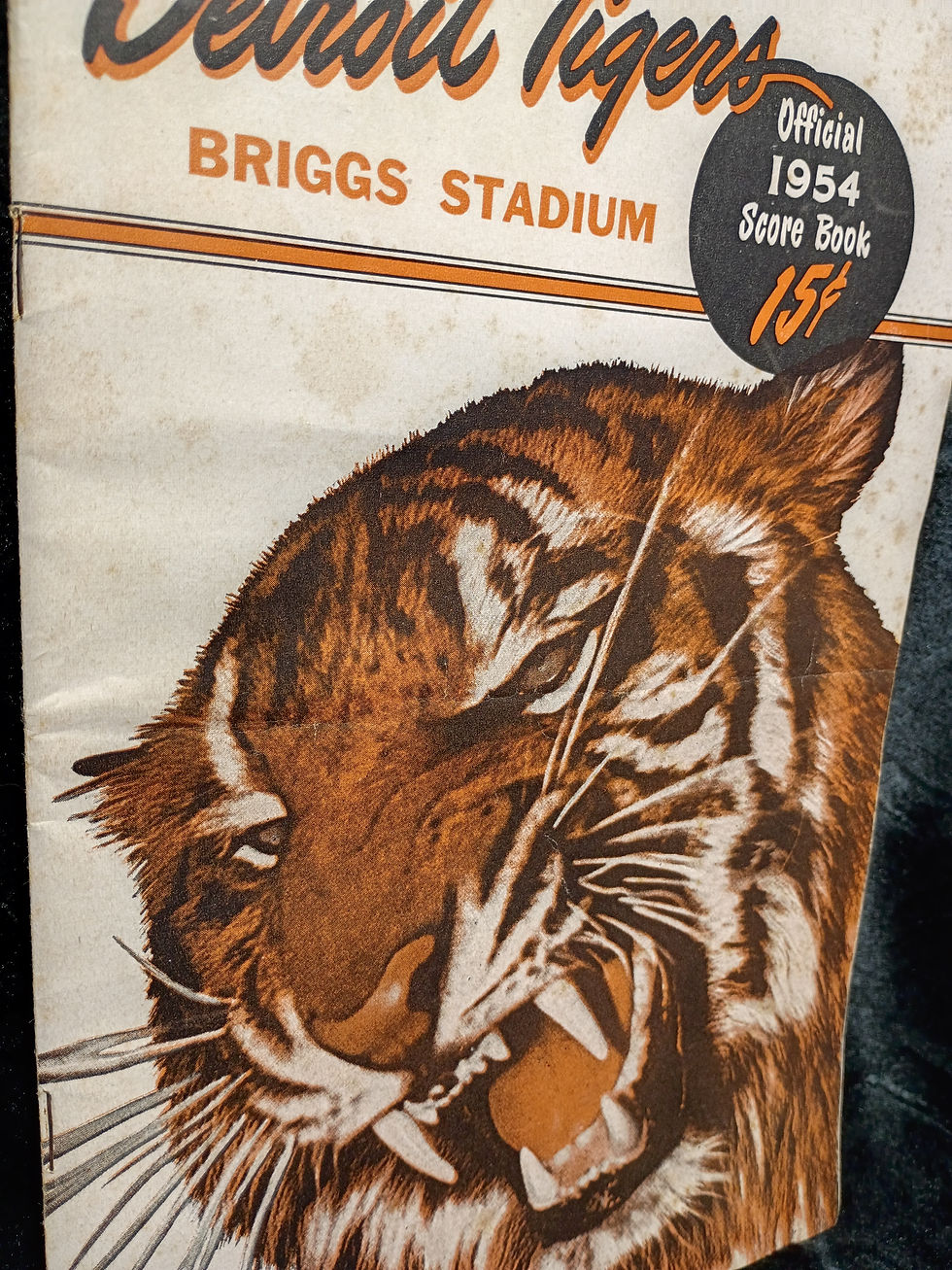 Thumbnail: 1954 Detroit Tigers Game Day Program.  Al Kaline Write Up Rookie year