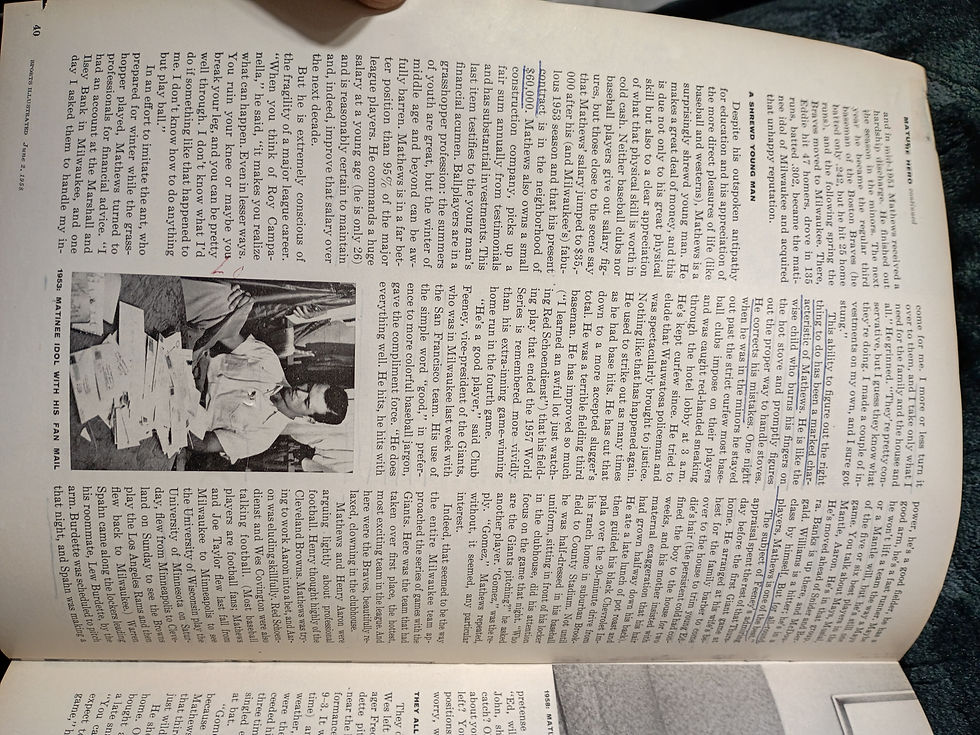 Thumbnail: 1958 Sports Illustrated Eddie Matthews Autograph