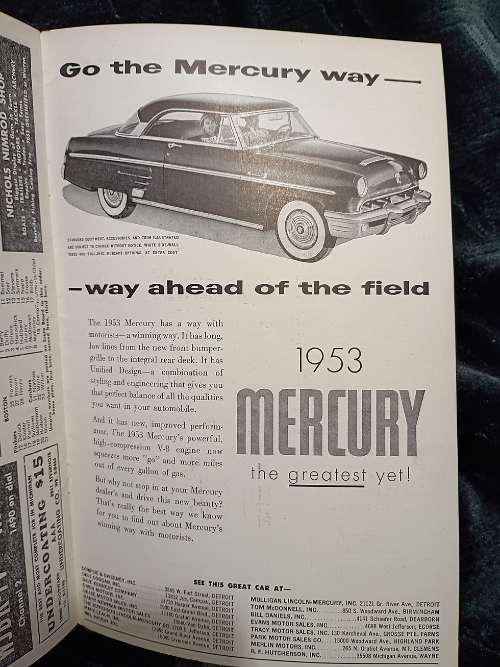 Thumbnail: 1953 Detroit Tigers vs Chicago White Sox Program - Young Al Kaline write up