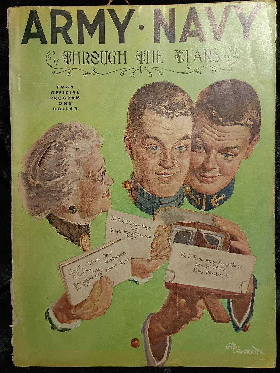 Thumbnail: 1962 Army Navy Program Classic Gib Crockett Cover with Park Pass (Staubach Win)