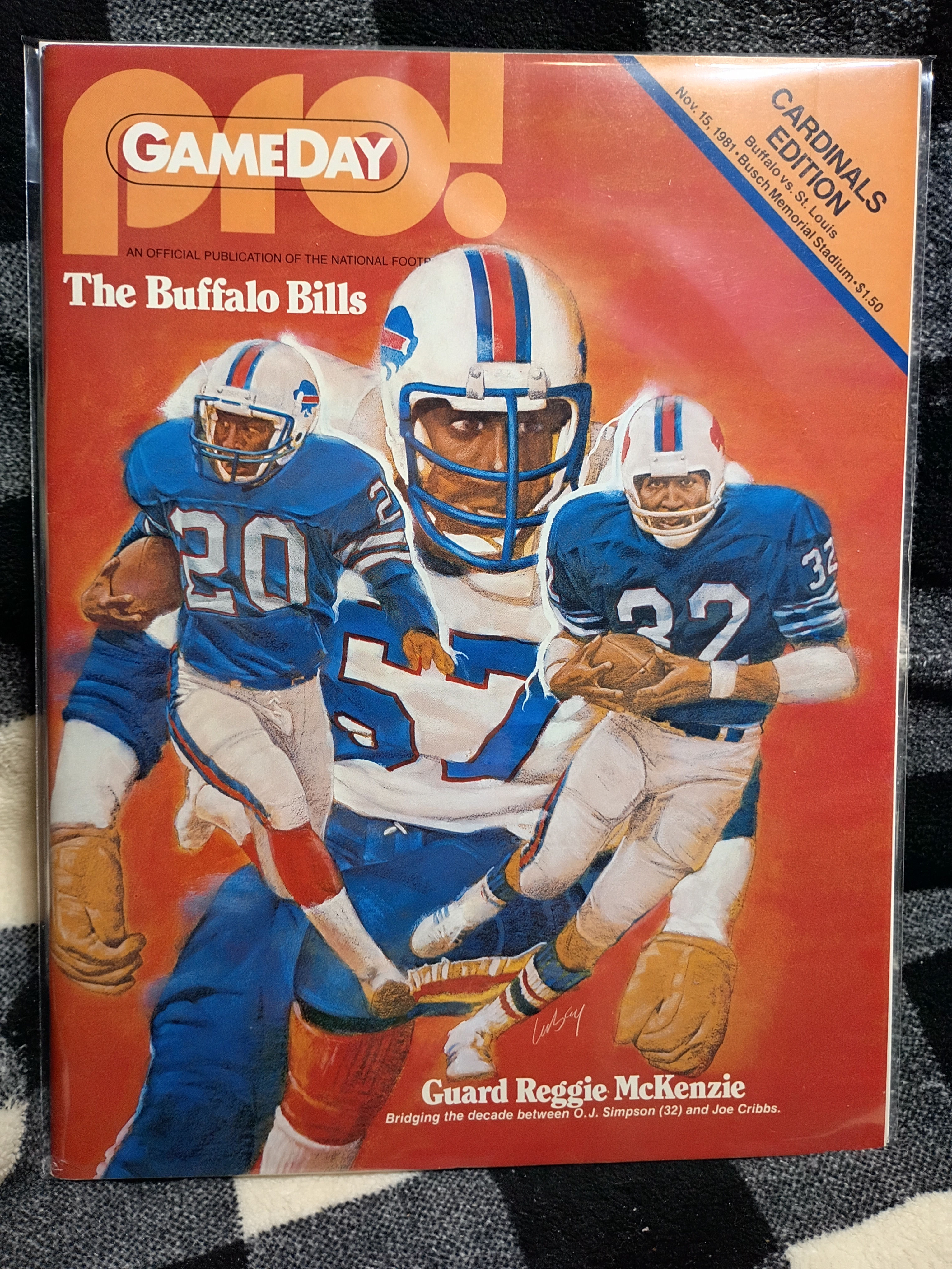 11/15/1981 Buffalo Bills at Chicago Bears - OJ Cover