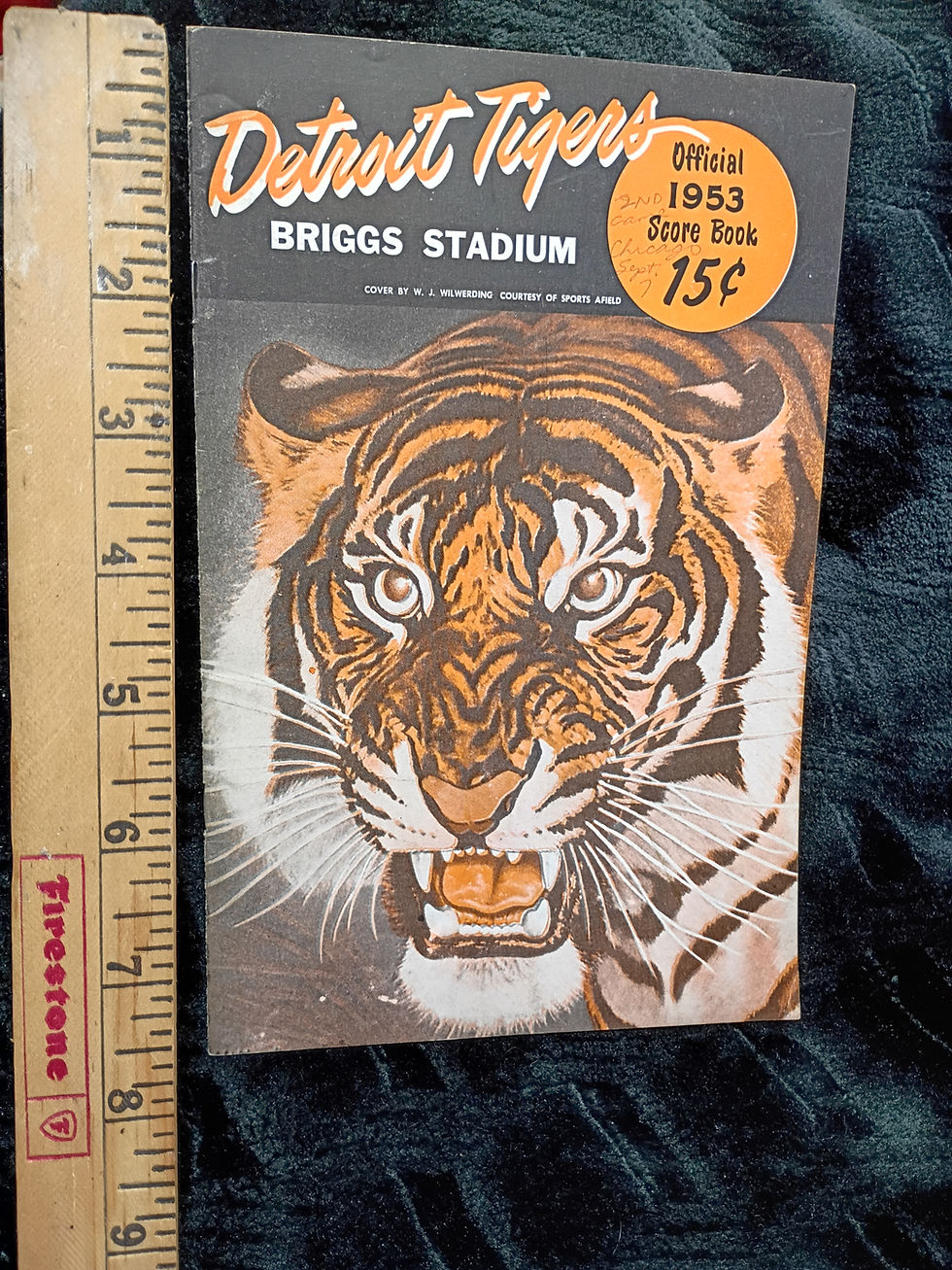 Thumbnail: 1953 Detroit Tigers vs Chicago White Sox Program - Young Al Kaline write up