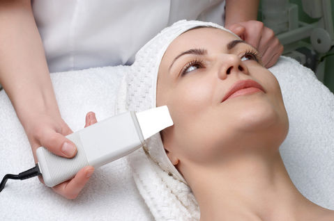 Woman's head receiving electrolysis treatment