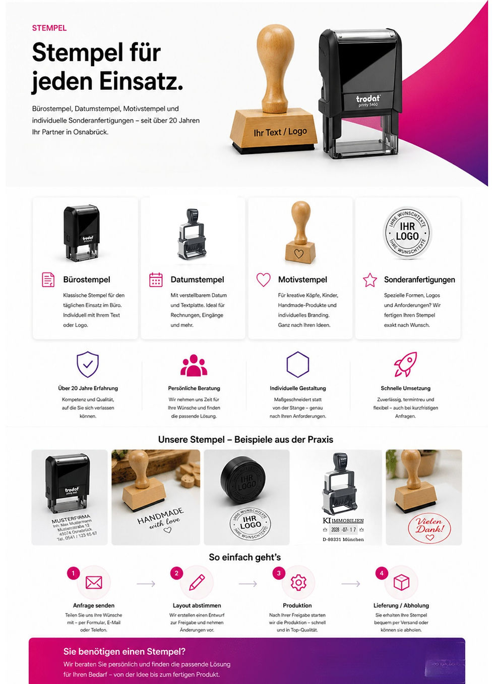 Landingpage stempel