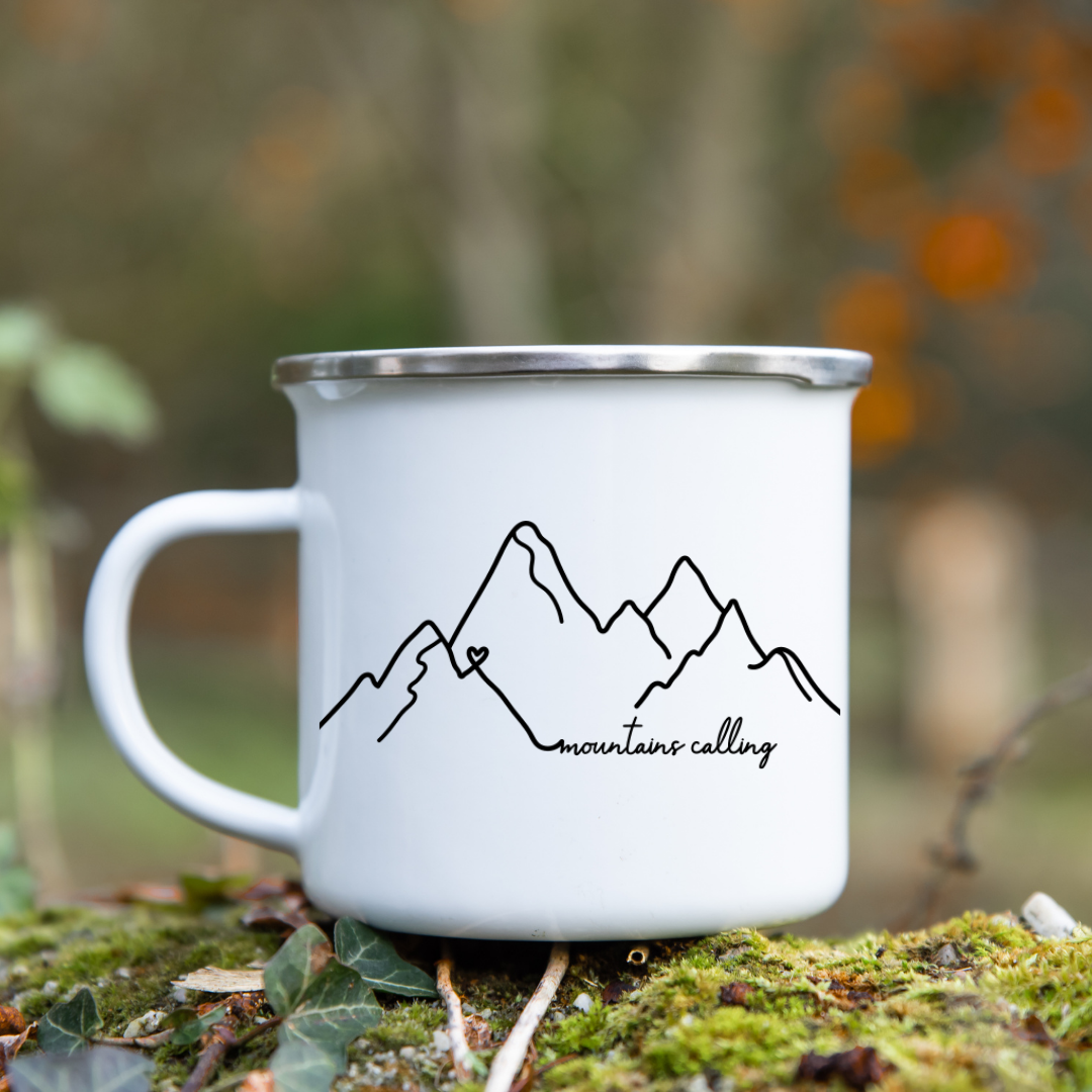Emaille-Tasse "Bergliebe"