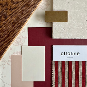 Heritage inspired samples mood board in Red and Pink tones.