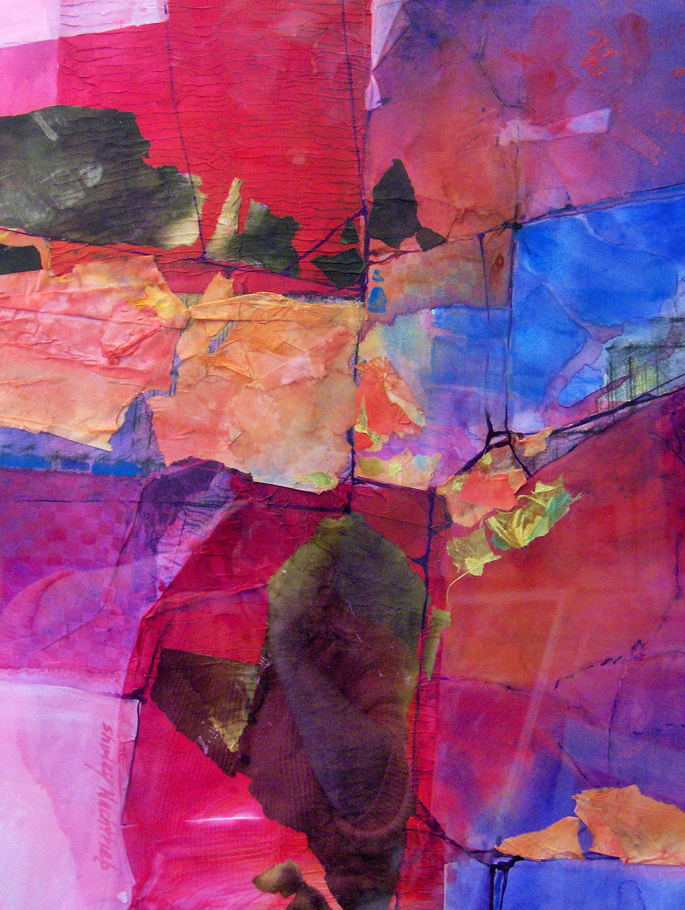 "Essence" Shirley Nachtrieb, 30 x 22, Watercolor collage