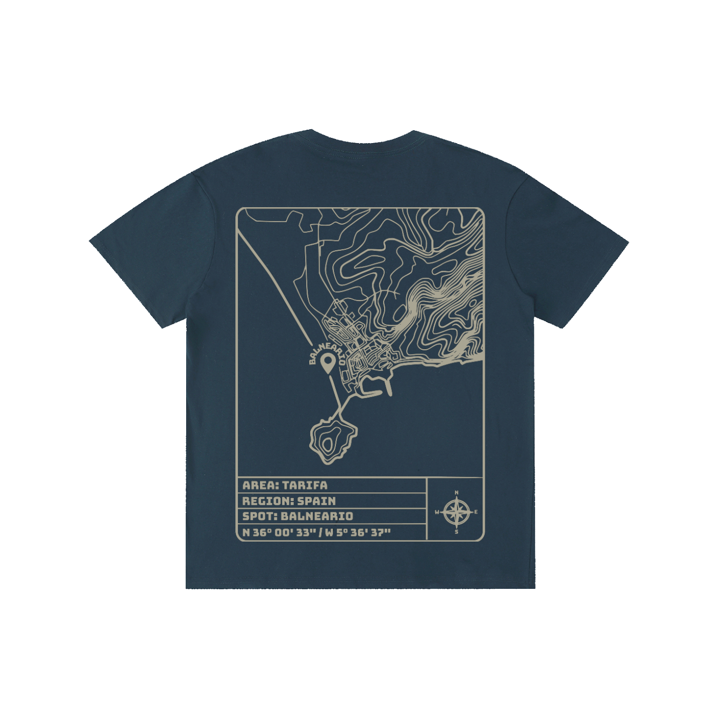 Tarifa Kiteboarding Map Everyday T-Shirt