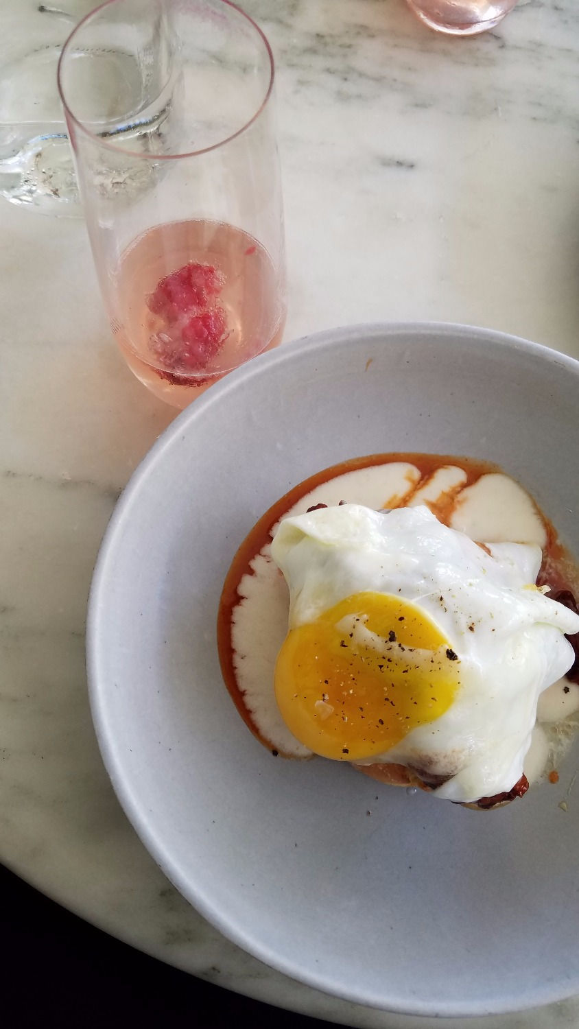 The Cranberry Sparkle & the Hot Fried Chicken Benedict.