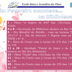 Cartaz das atividades de fevereiro de 2019