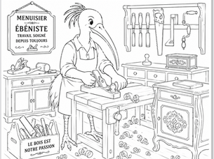 Croquis 112 : "Colorie les vieux métiers..."