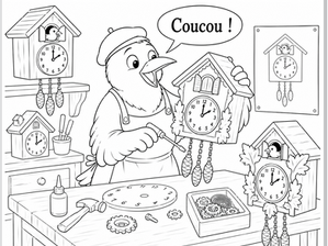 Croquis 129 : "Colorie les vieux métiers..."