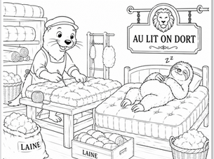 Croquis 64 : "Colorie les vieux métiers..."