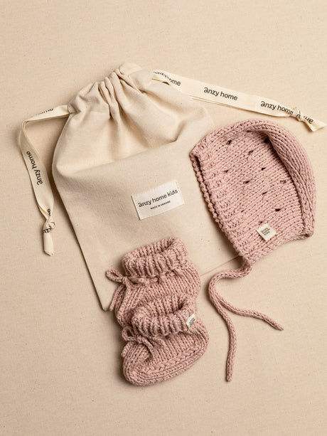 Thumbnail: Bonnet & Booties Set Pointelle