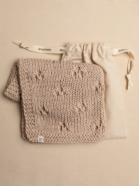 Thumbnail: Baby Blanket Hand Knitted Pointelle