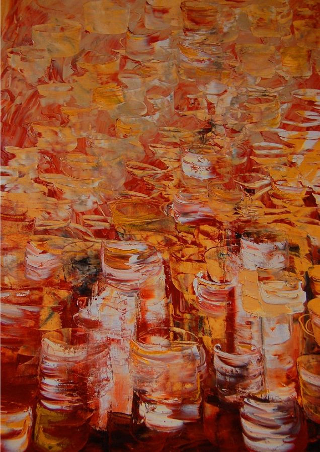 VERRES- 120 x 80 cm - Huile-sur-toile