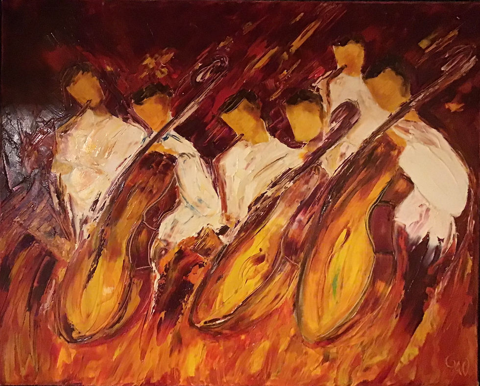 ORCHESTRE- 100 x 80 cm - Huile-sur-toile