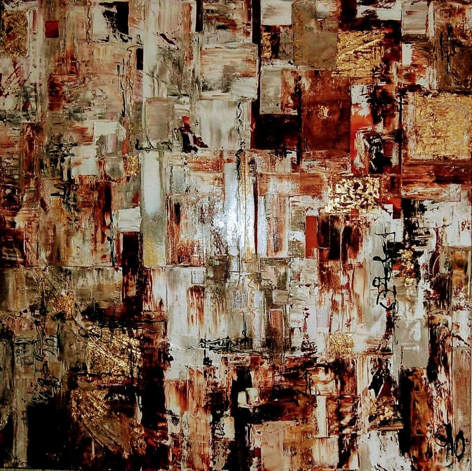 SOWETO - 90 x 90 cm - Huile-sur-toile