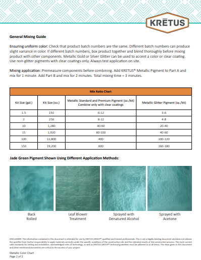 Thumbnail: Kretus Metallic Pigment Pack - 8 oz Data Sheet