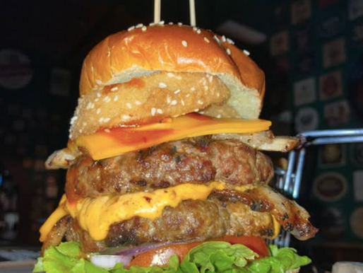 Monster double burger at Maclaren's Irish Pub, Tbilisi