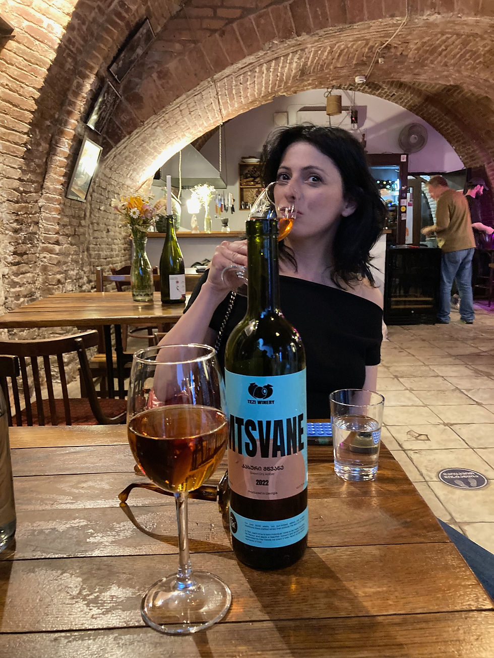 Drinking Georgian amber wine at Vino Underground