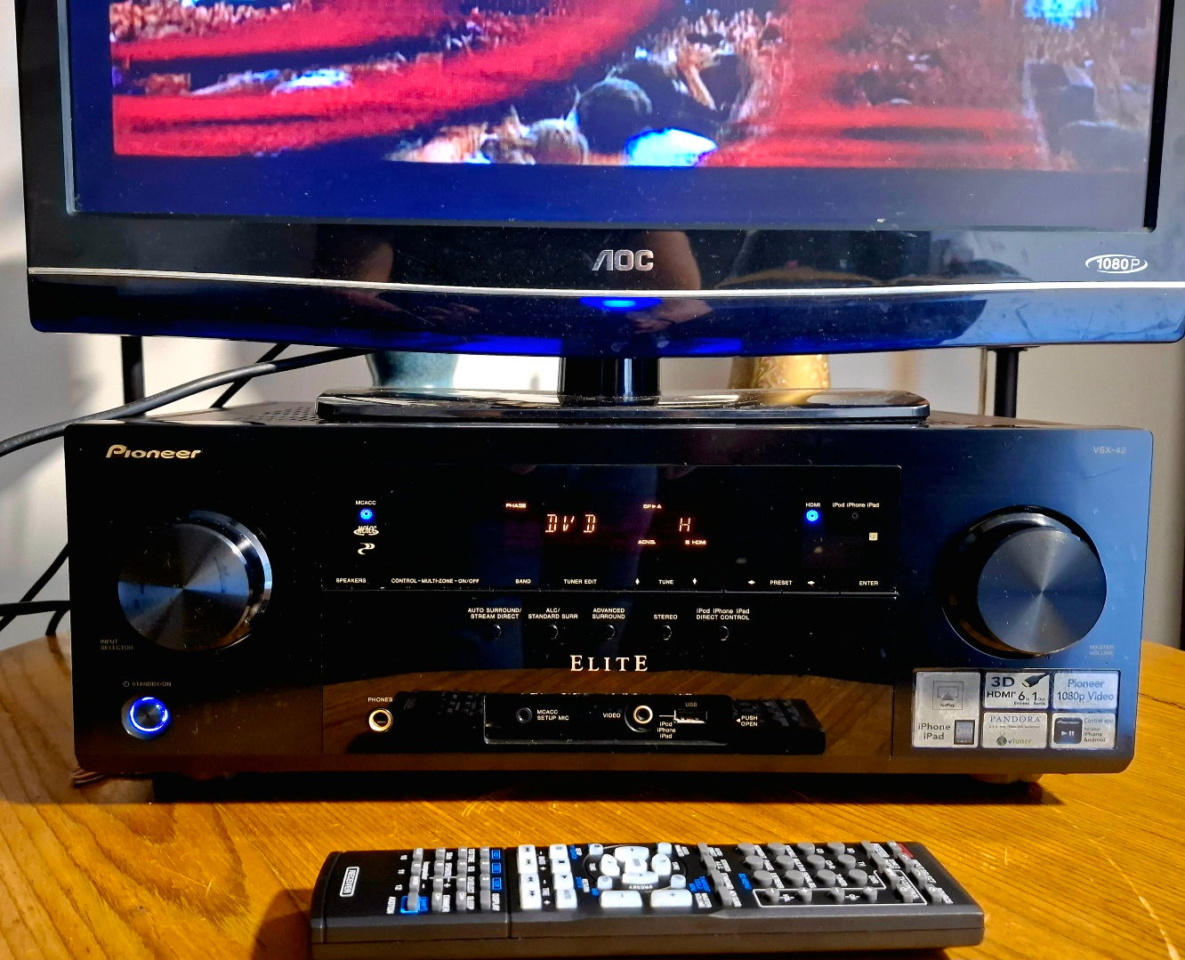 RECEIVER PIONEER VSX42 ELITE 7.1 80 A 105W/CH 6 a 16ohms ARC multizone NOVISSIMO