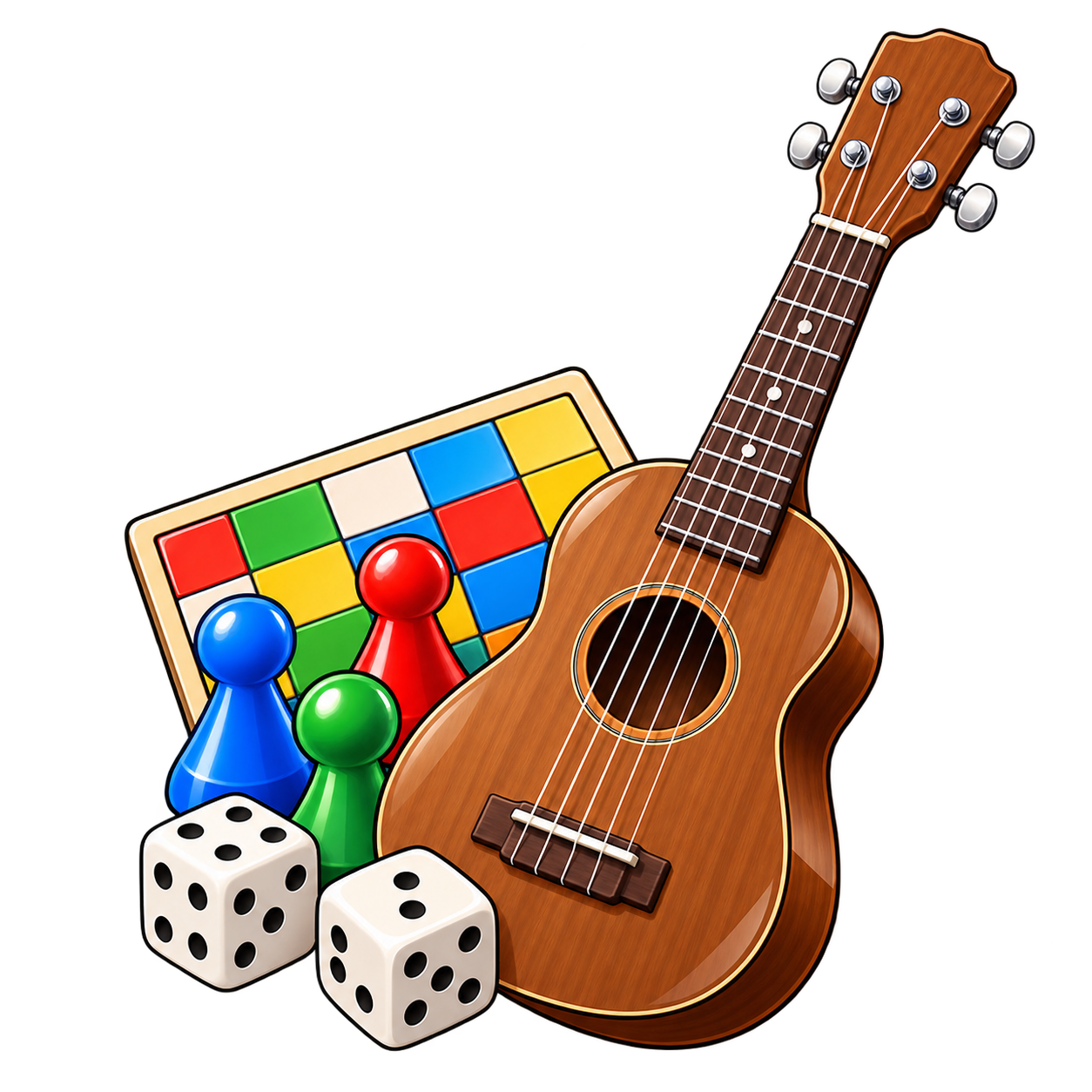 Ukulele and games illustration