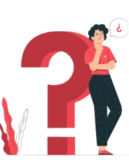 איור של סימן שאלה עליו נשענת דמות