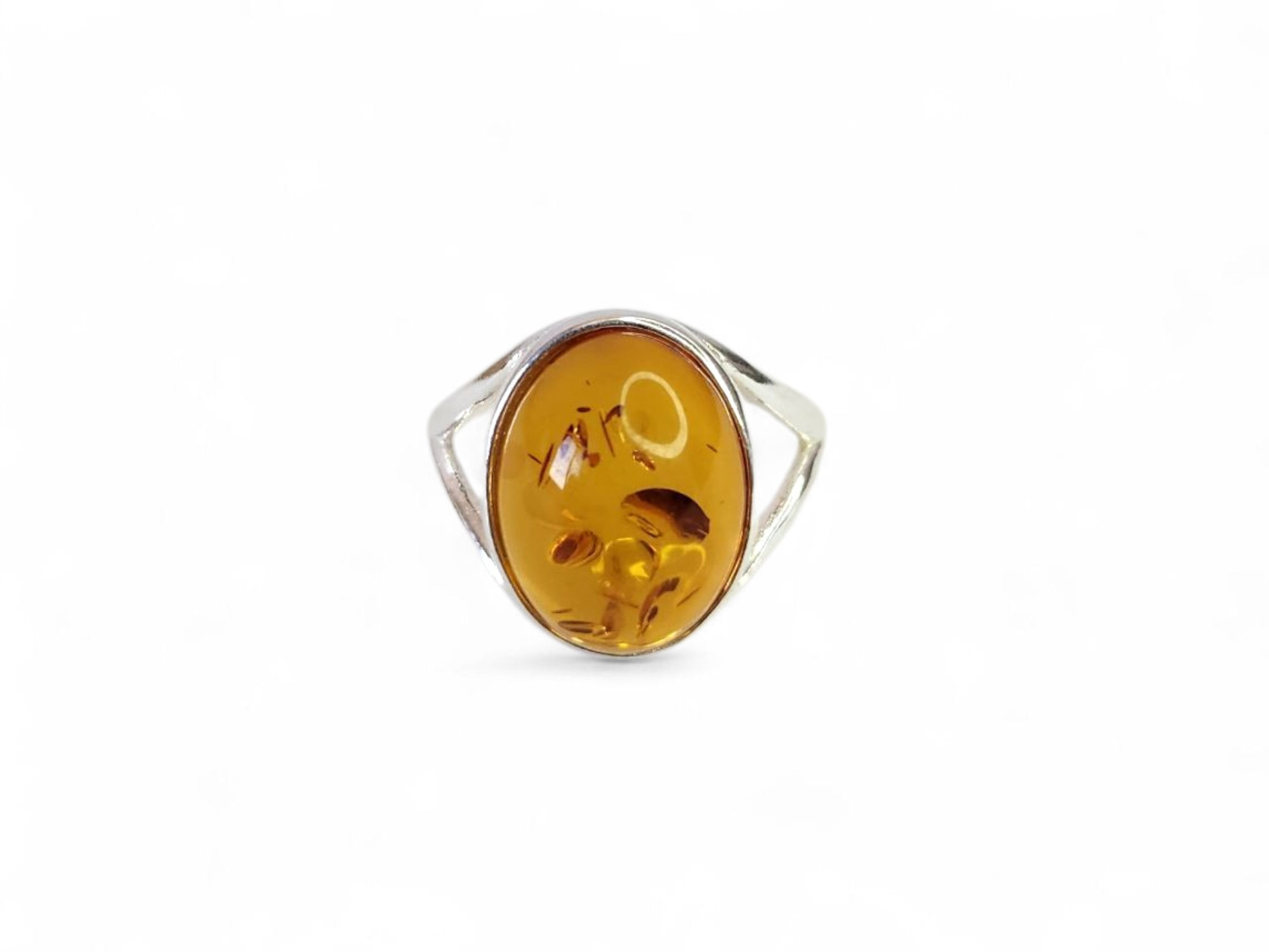 925 silver ring with Baltic amber stone, model 32