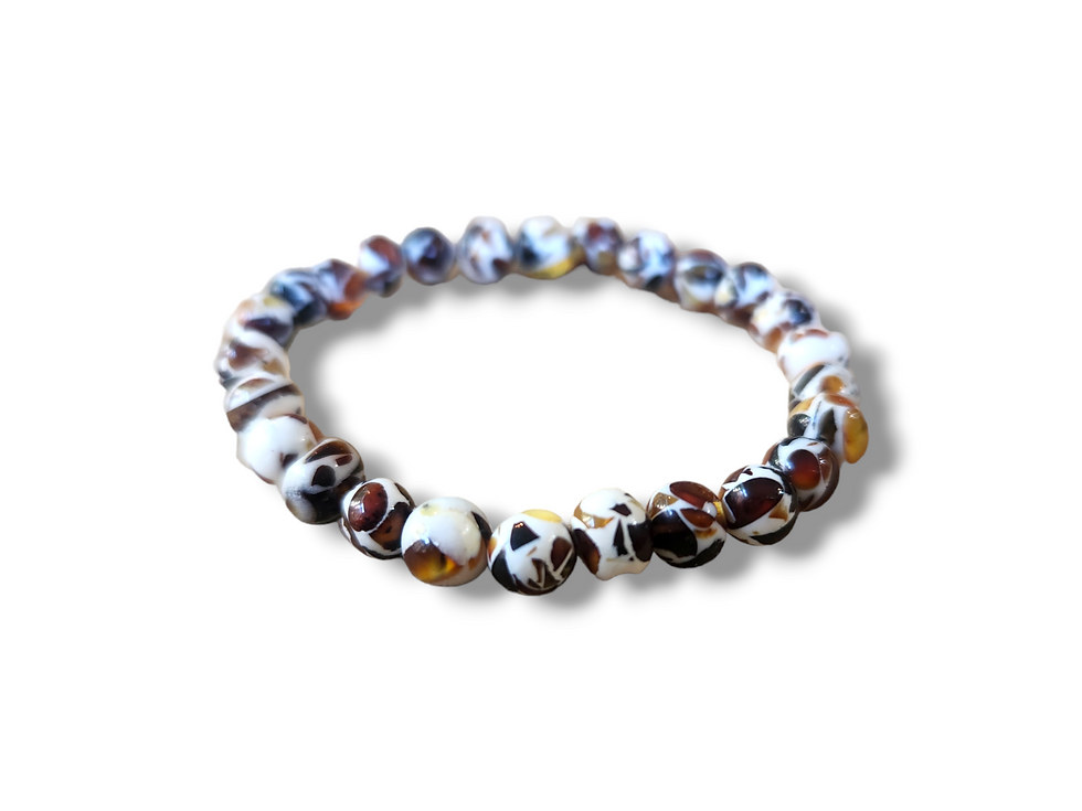 Shiny speckled Baltic amber bracelet, handmade