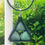 Thumbnail: 3" pendant with 3 green aventurine triangles wrapped in leather.  - 24" leather necklace with stainless steel lobster clasp