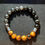Thumbnail: 8" stretch bracelet with stainless steel, Hematite, Tiger Eye and Obsidian gemstones.