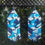 Thumbnail: handstitched blue 'camouflage' seed bead fringe earrings; stainless steel french wire ear hooks; lightweight and comfortable.