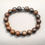 Thumbnail: Bronzite gemstone and stainless steel beaded stretch bracelet - 10mm beads