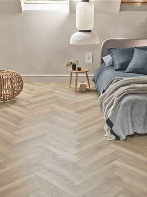Hamilton Carpets - LVT Flooring - Amtico - Keel Oak Large Parquet - Bedroom
