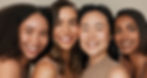 Skincare group, face or women smile for anti aging cosmetics, beauty glow and spa wellness