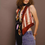 Thumbnail: Black Flora Classic Skinny Fringed Scarf