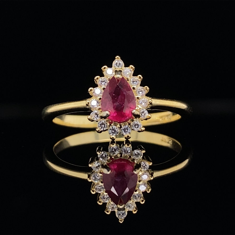 Ruby Gold Plated Silver Ring