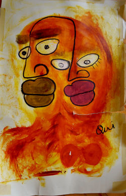 “IT'S LOVE” 25"W X 45"H OIL on PAPER