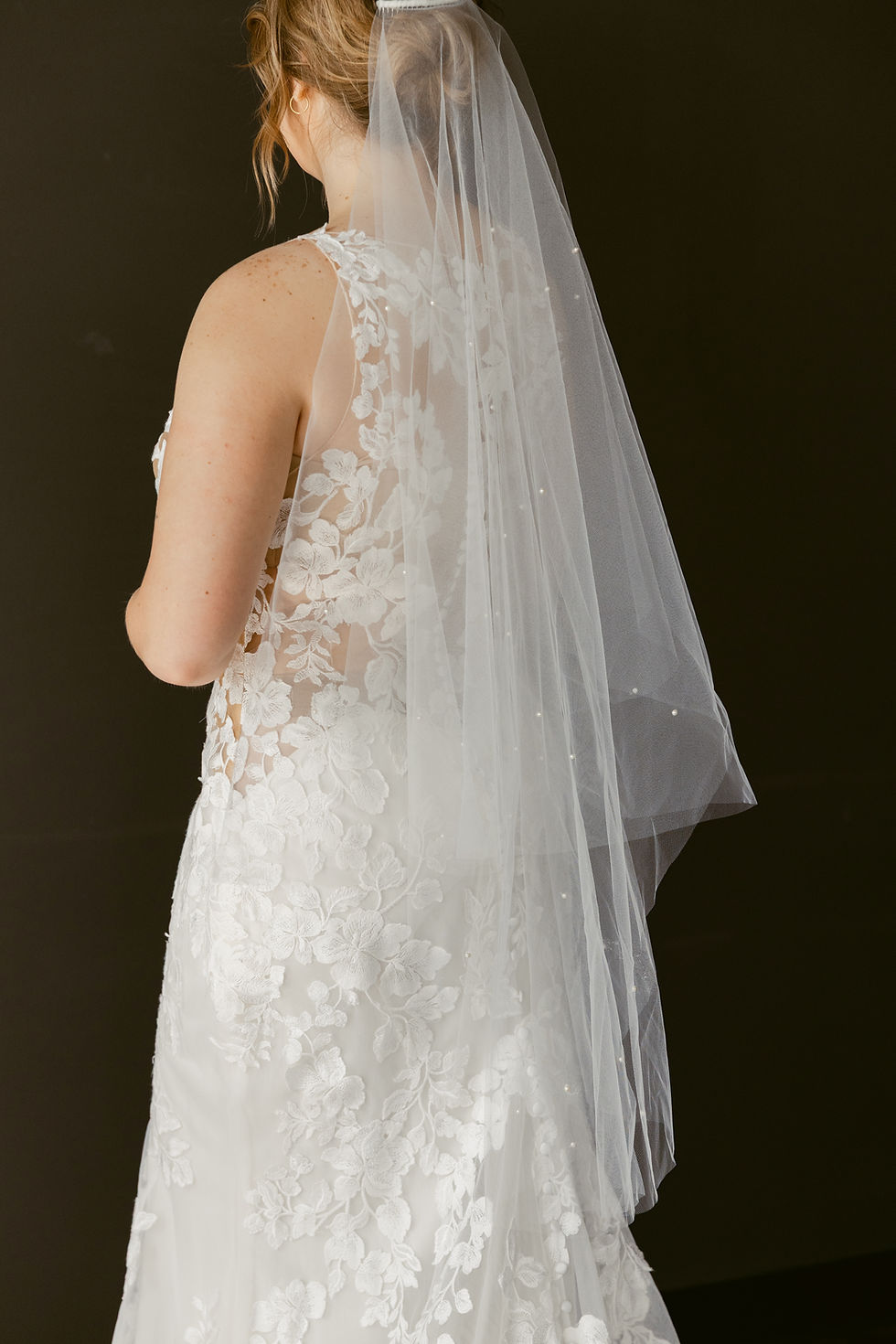 Thumbnail: Sheer Drop Veil w/ or w/out pearls - Frances Anne Veils