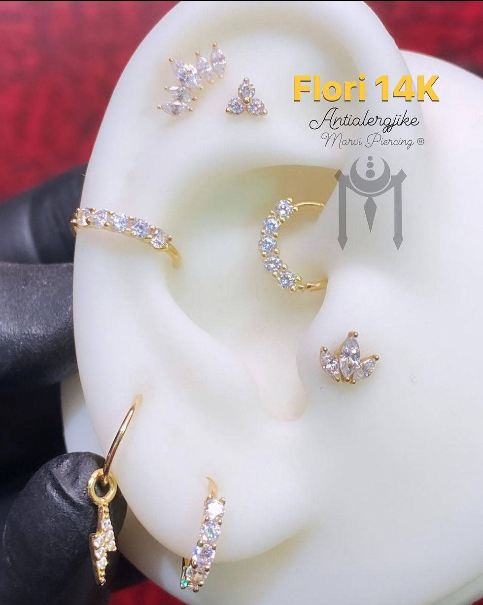 Thumbnail: 14kt Gold MEDUSA Snake (Helix / Conch/ Lobe /Flat)