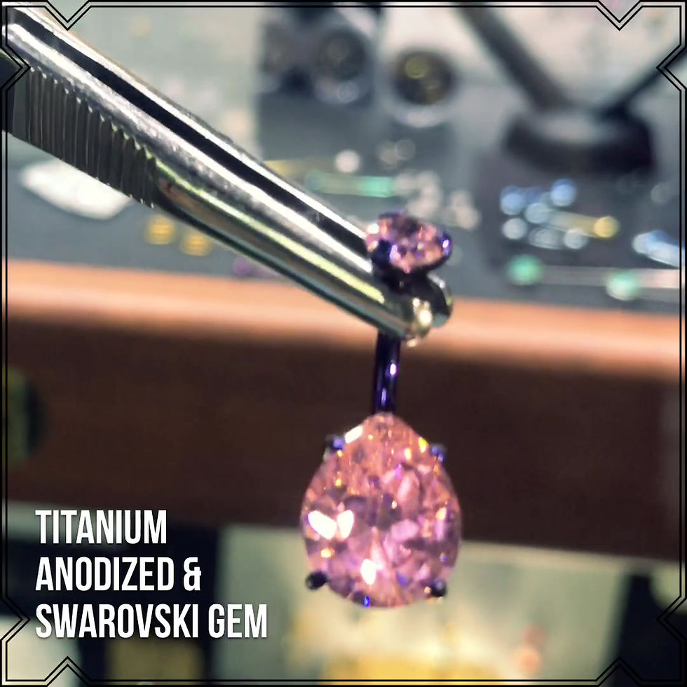 Thumbnail: 12mm Swarovski Gem Titanium Belly Piercing