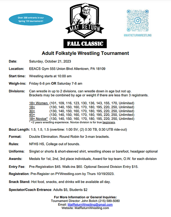 TOURNAMENT | Mat Return Wrestling