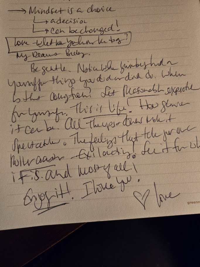 An example of on of my letters from Love