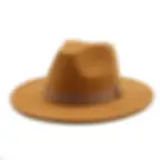 Thumbnail: Fedora Hat Women Winter Hats for Women Ribbon Band Men's Hat Wide Brim Classic