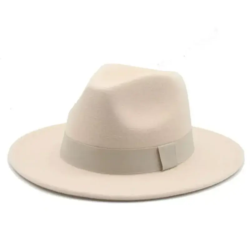 Miniatura: Fedora Hat Women Winter Hats for Women Ribbon Band Men's Hat Wide Brim Classic